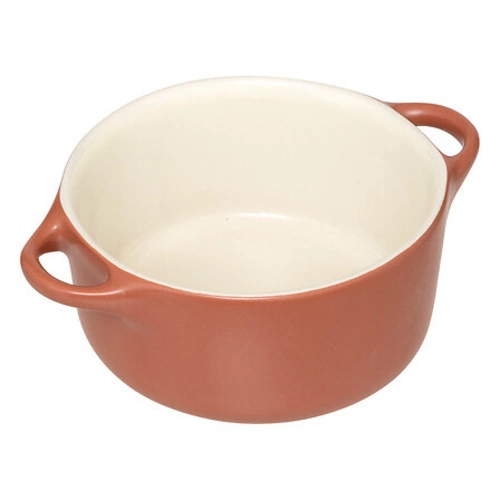Ceramiczne naczynie do zapiekania brązowe 10 cm okrągłe do sufletów 5five simply smart