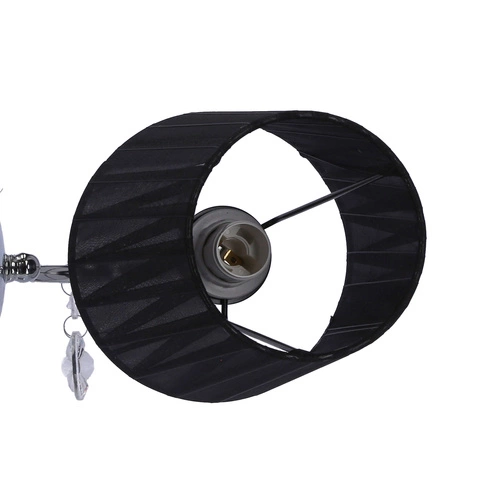 Kinkiet ścienny Sorento glamour czarny z chromem i abażurem do salonu lub sypialni