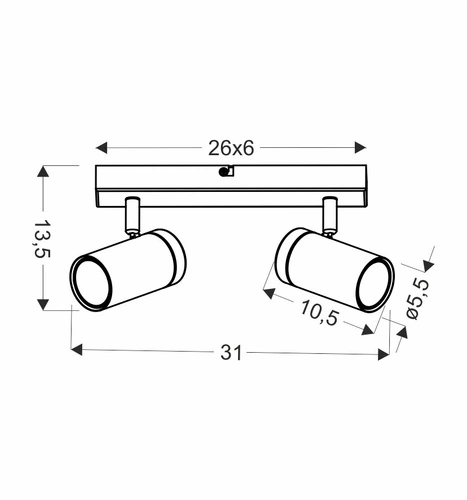 Lampa sufitowa Lagos czarny 2x15 GU10 klosz czarny+drewniany