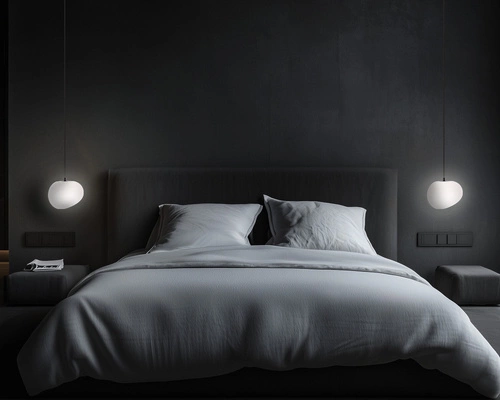 Lampa wisząca STONES czarny 20cm 1x40W  E27 klosz biały