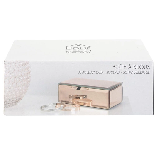 Organizer na biżuterię Golden Rose szklany glamour z przegródkami Intesi różowy