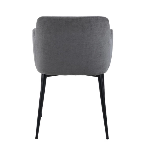 Krzesło do jadalni Karen Actona tapicerowane welur szare z podłokietnikami nowoczesne