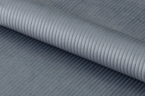 Krzesło tapicerowane Ines szare sztruks Actona do jadalni nowoczesne na czarnych nogach