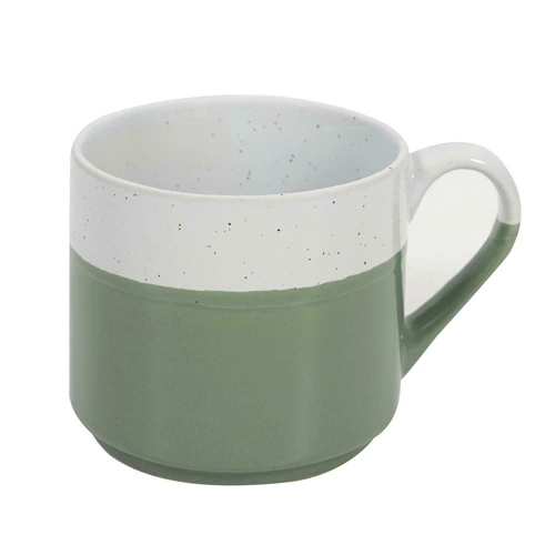 Kubek ceramiczny Jumelle zielony 330 ml do kawy i herbaty w stylu japandi Intesi
