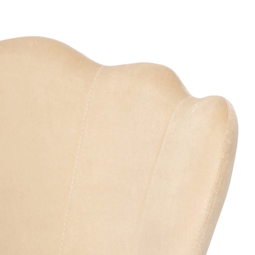 Krzesło tapicerowane welurowe Florencja Intesi beżowe glamour z podłokietnikami do jadalni