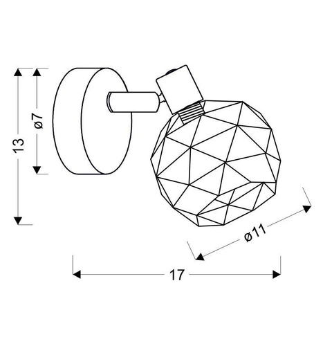 Kinkiet ścienny glamour metalowy Acrobat czarny ze złotym kloszem do salonu i sypialni CANDELLUX