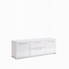 Szafka RTV biała połysk Flory 150 cm nowoczesna z szufladami do salonu Intesi