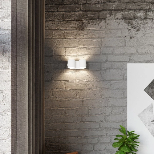 Kinkiet ścienny ORBIS 2 biały nowoczesny podwójny do salonu sypialni korytarza Sollux