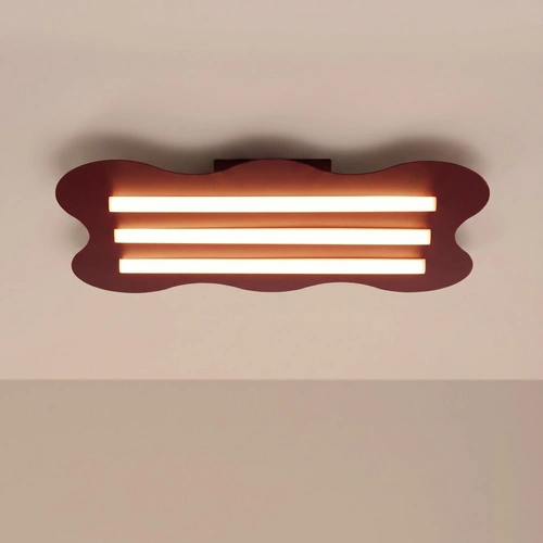 Plafon sufitowy Klover burgund nowoczesny metalowy do salonu LED