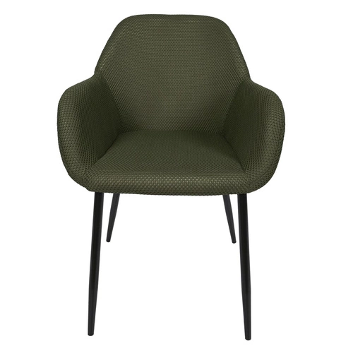 Krzesło tapicerowane Lavia zielone khaki do jadalni i salonu z podłokietnikami Intesi