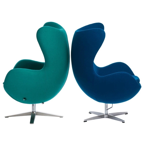 Fotel Jajo Egg D2.DESIGN niebieski kaszmir obrotowy bujany nowoczesny do salonu