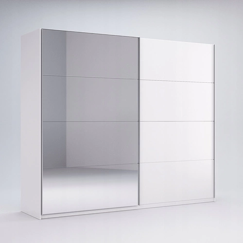 Szafa przesuwna Flory z lustrem 250 cm biały połysk
