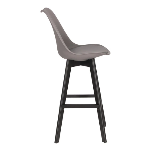 Hoker z oparciem Norden szary nowoczesny drewniany do kuchni i wyspy Intesi 75 cm