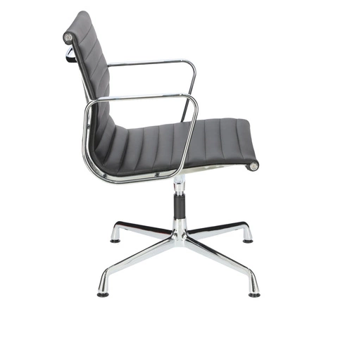 Fotel biurowy CH1081 inspirowany EA108 skórzany czarny obrotowy z podłokietnikami do biura