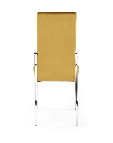 Krzesło tapicerowane welurowe Melani musztardowe Intesi do jadalni nowoczesne glamour