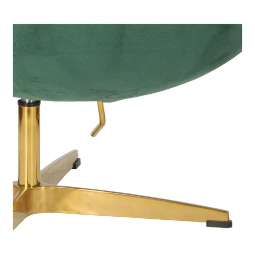 Fotel Jajo Velvet zielony welur obrotowy z funkcją kołyski do salonu na złotej nodze