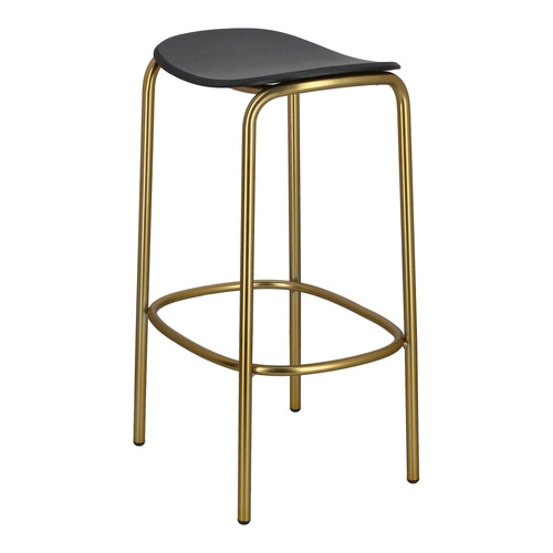 Hoker bez oparcia TRICK wood 65 cm czarno-złoty nowoczesny do kuchni i jadalni SCAB Design