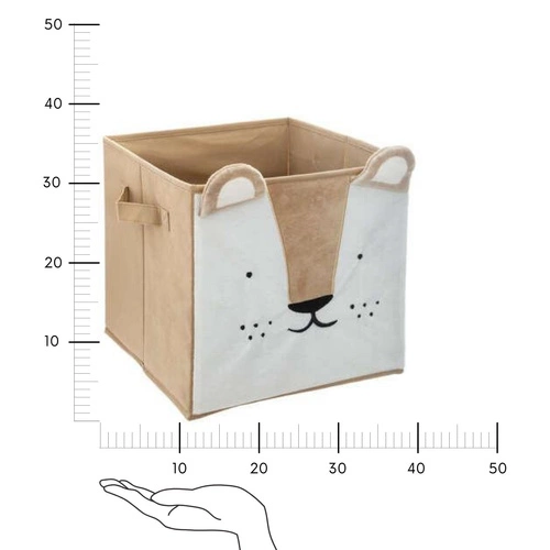 Pudełko materiałowe do regału Kali Lew Atmosphera 30x30 brązowe na zabawki do pokoju dziecięcego