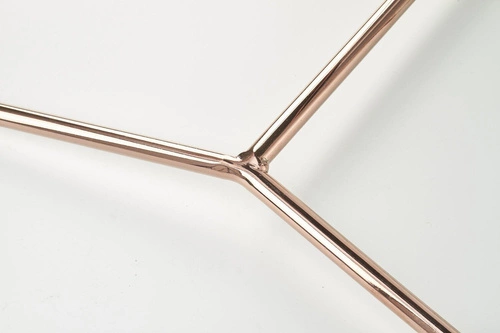 Krzesło tapicerowane Lirena kremowe ze złotymi nogami do jadalni nowoczesne Intesi