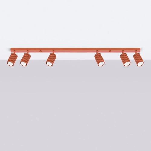 Plafon sufitowy nowoczesny czerwony Karbon 6L ruchomy do salonu i sypialni SOLLUX