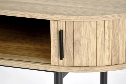 Biurko Bahli skandynawskie do pracy 120 cm nowoczesne naturalne z czarnymi nogami Intesi