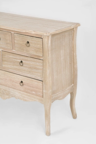 Komoda Moulin 6 szuflad bielona