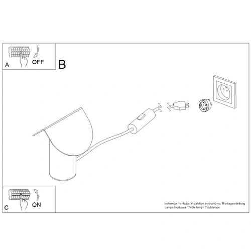 Lampa biurkowa LED BISCUIT czerwona nowoczesna aluminiowa
