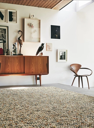 Dywan do salonu Marble beżowo-brązowy wełniany ręcznie tkany skandynawski 170x240cm