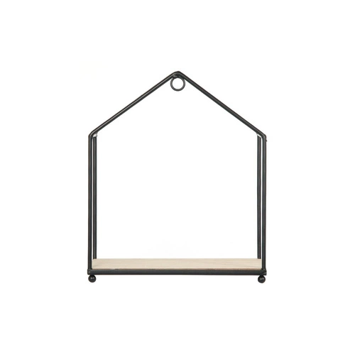 Zestaw 3 półek ściennych Filaire Intesi czarny naturalny nowoczesny na książki i dekoracje