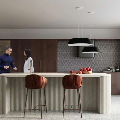 Plafon sufitowy okrągły czarny nowoczesny Vega 60 cm do salonu i sypialni Sollux