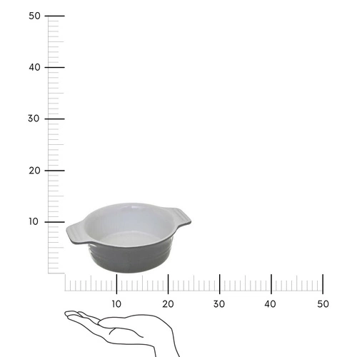 Okrągłe ceramiczne naczynie do zapiekania szare 13,4 cm do zapiekanek 5five simply smart