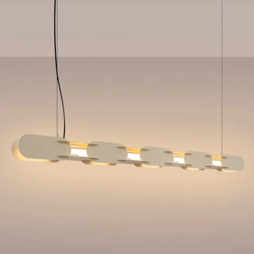 Lampa wisząca CHAIN 158 LED beżowa nowoczesna do jadalni nad stół