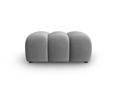 Pufa Lupine szara welurowa kwadratowa do salonu i sypialni wodoodporna glamour 87x90 cm