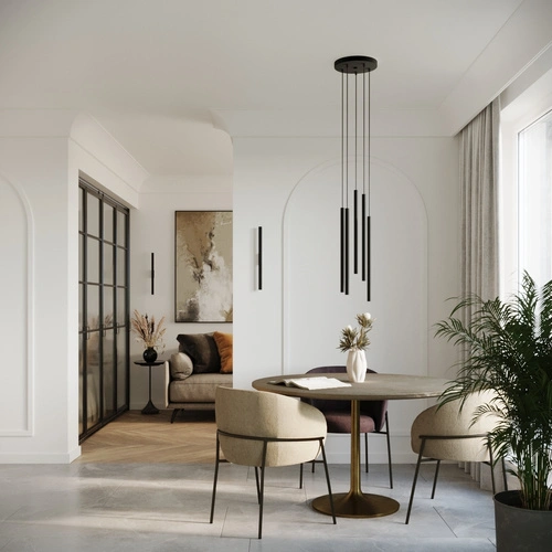 Lampa wisząca Pastelo 2 czarna nowoczesna metalowa regulowana do salonu i jadalni