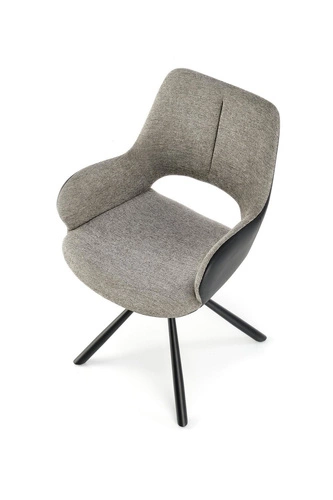 Krzesło obrotowe Odette szare tapicerowane do biura i gabinetu nowoczesne z podłokietnikami Intesi