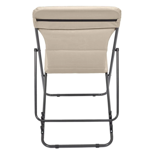 Leżak ogrodowy Grue beżowy składany z regulacją oparcia nowoczesny na taras i plażę Ventos