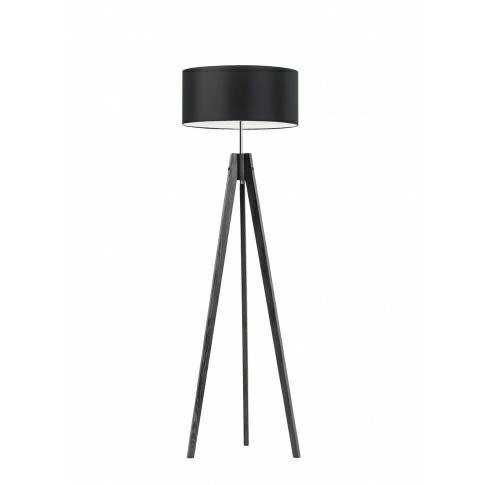 Lampa podłogowa HAITI abażur czarny stelaż popielaty