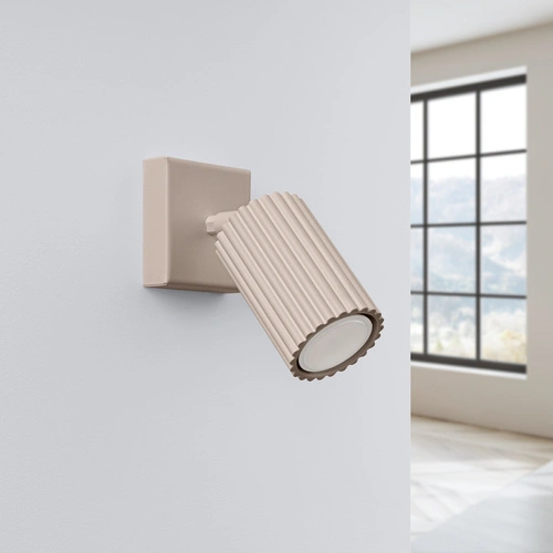 Kinkiet ścienny KARBON taupe nowoczesny aluminiowy do salonu i przedpokoju SOLLUX