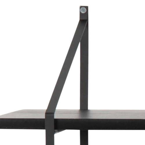 Półka na książki Belfast 2 industrialna wisząca czarna popielata 191 cm do salonu Actona