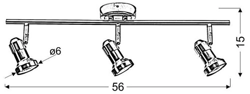 Lampa sufitowa Arkon nowoczesna regulowana metalowa chrom 3-punktowa do salonu i kuchni