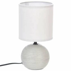 Lampka nocna ceramiczna Timeo Atmosphera szara nowoczesna z abażurem do sypialni 25cm
