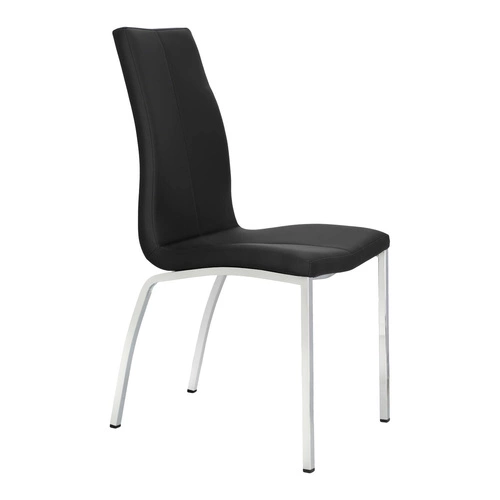 Krzesło do jadalni Asama Actona czarne tapicerowane ekoskóra nowoczesne na metalowych nogach