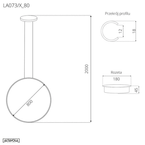 Nowoczesna lampa sufitowa LED LEDowe Okręgi 80 cm biała do salonu z regulacją wysokości