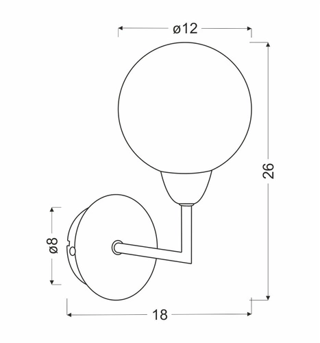 Kinkiet ścienny Logos nowoczesny biały klosz szklany srebrny do sypialni i salonu CANDELLUX
