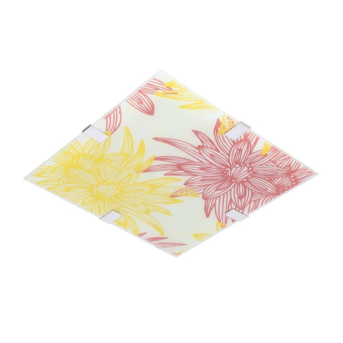 Plafon sufitowy LED Georgia 40x40 szklany kwadratowy czerwono-żółty do salonu i kuchni