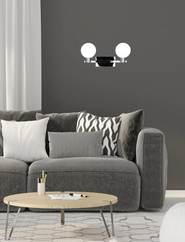 Kinkiet Maldus lampa chromowy 2x40W G9  klosz biały