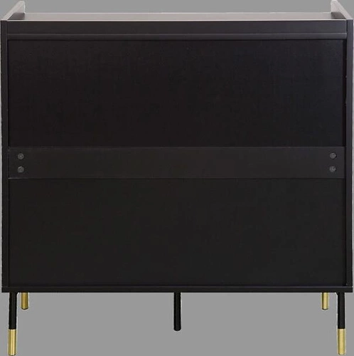 Komoda Tedy czarna glamour z szufladami 80 cm nowoczesna komoda do salonu lub sypialni