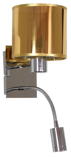Kinkiet Sylwana 1x40W E14 + LED  z wyłącznikiem chrom / złoty