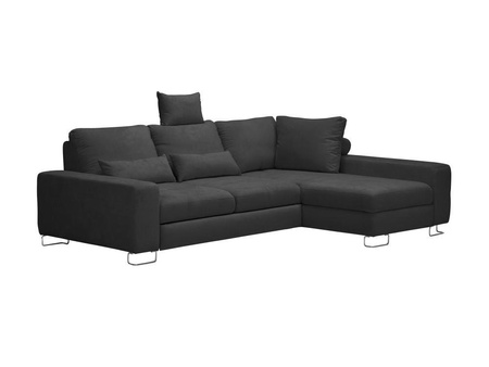 Narożnik z funkcją spania Diane Dark Grey Structured Fabric prawostronny