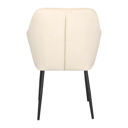 Krzesło tapicerowane welur Emilia Actona beżowe z podłokietnikami do jadalni nowoczesne